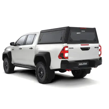 Hardtop Contour noir/ lisse sans fenêtre latérale pour Toyota Hilux Revo 2016+ double cabine Alu-Cab